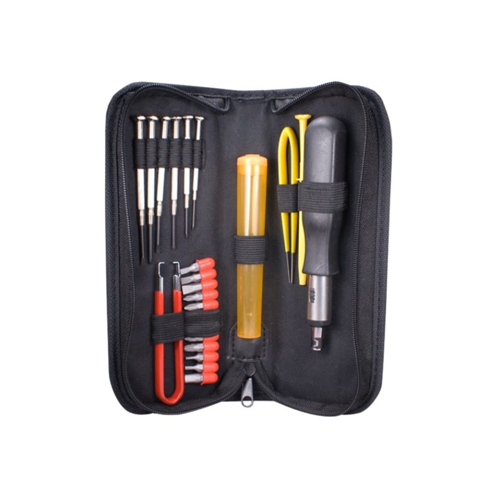 QVS 23pcs Computer Maintenance Tool Kit with Precision Screwdrivers - Tool kit - black