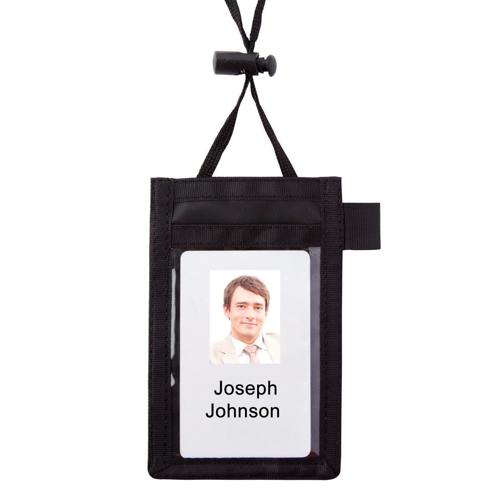 Office Depot Brand Neck Pouch Name Badge, Vertical, 2 1/4in x 3 1/2in