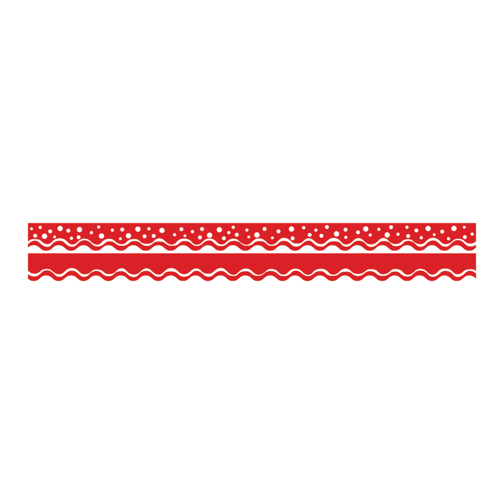 Barker Creek Scalloped-Edge Double-Sided Borders, 2 1/4in x 36in, Happy Cherry, Pack Of 13