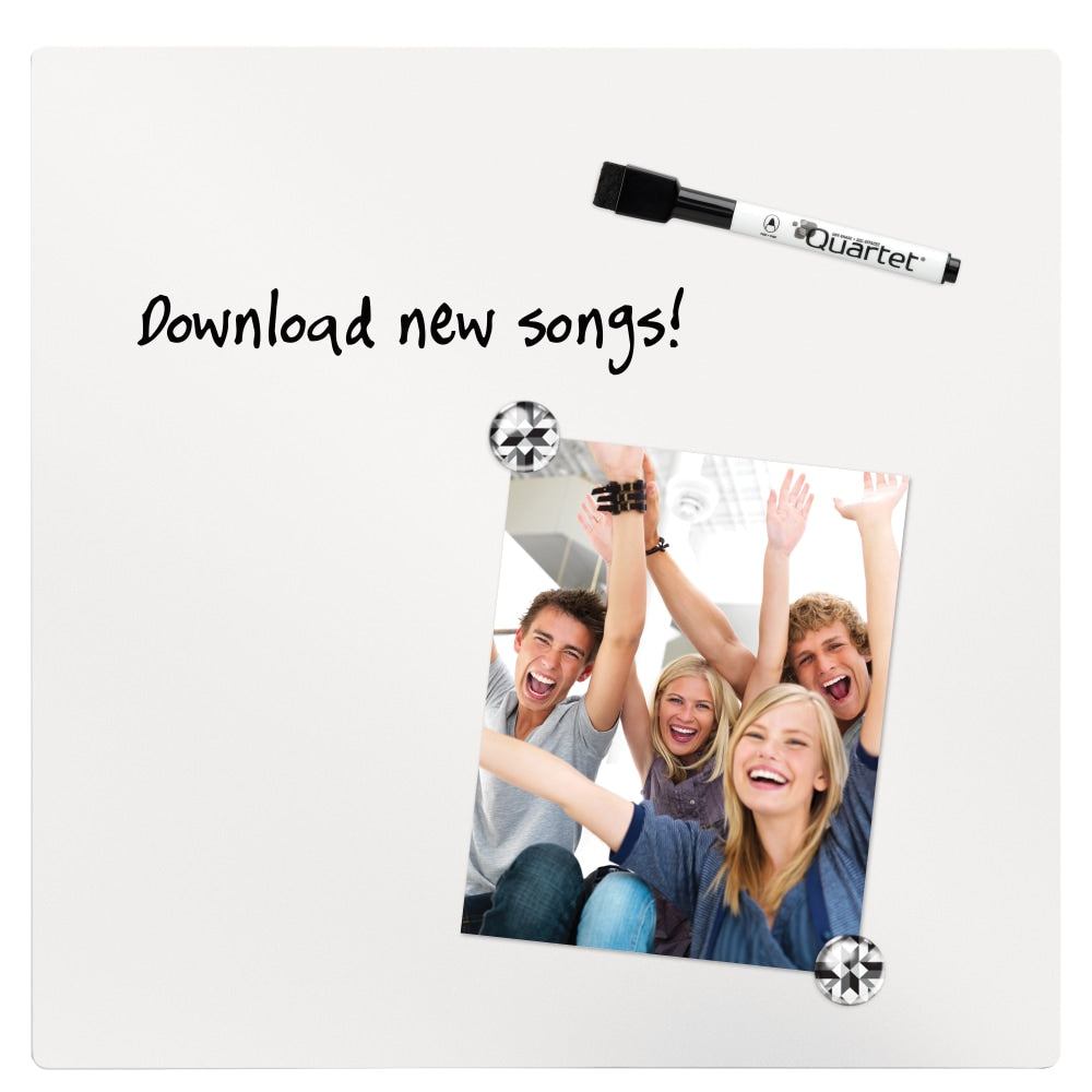 Quartet Unframed Tile Magnetic Dry-Erase Whiteboard, 14in x 14in, White