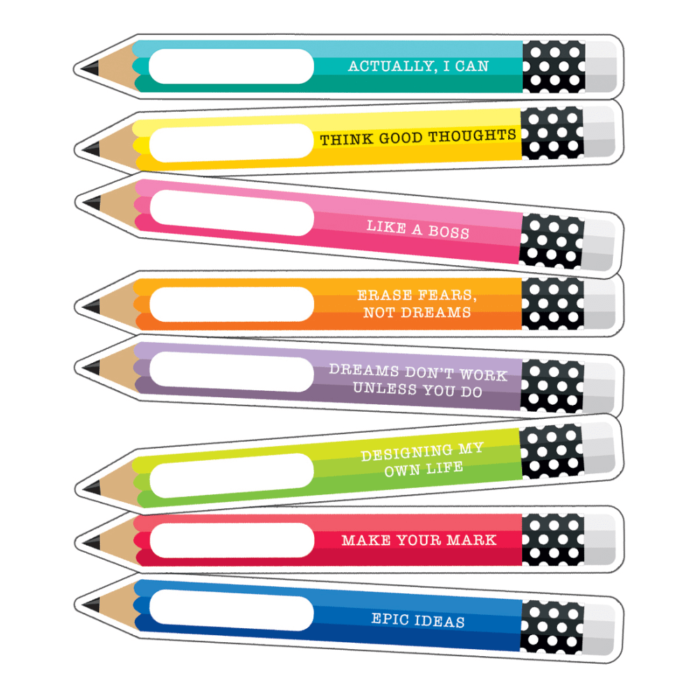 Schoolgirl Style Cut-Out Decorations, Hello Sunshine Pencil, Pack Of 36 Decorations