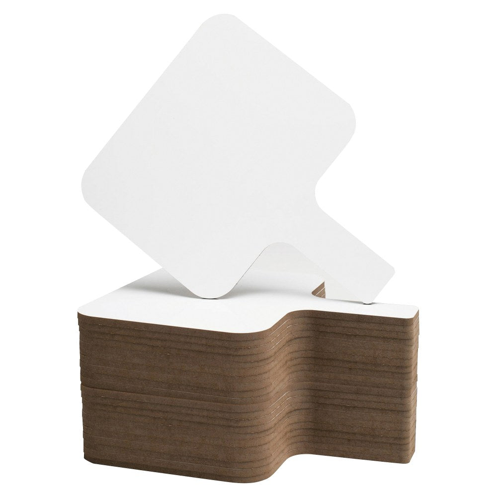 Flipside Rectangular Dry-Erase Answer Paddles, 8in x 9 13/16in, White, Pack Of 24