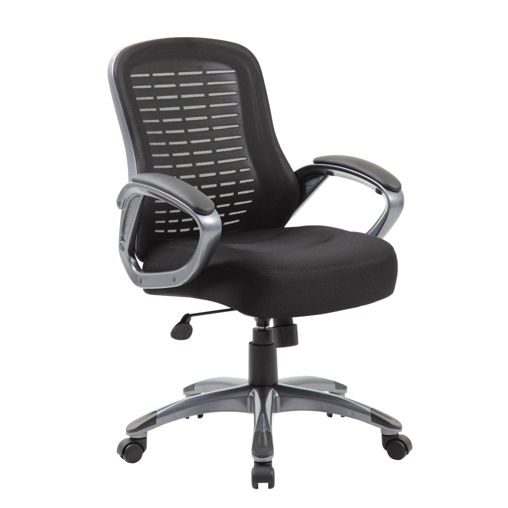 Boss Office Products Ribbed Mesh High-Back Task Chair, Black