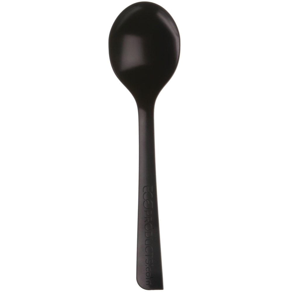 Eco-Products Soup Spoons, 6in, 100% Recycled, Black, Pack Of 1,000 Spoons