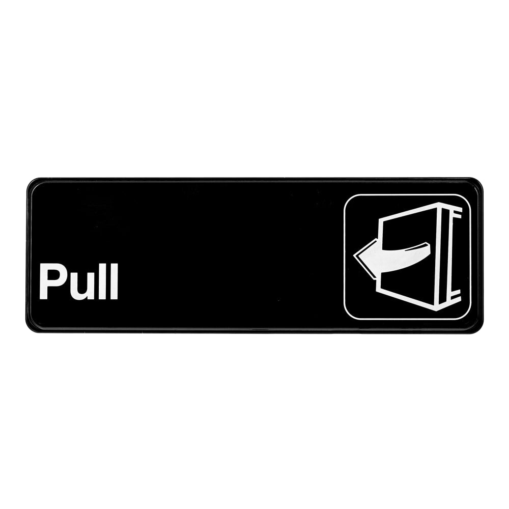 Alpine Pull Signs, 3in x 9in, Black, Pack Of 15 Signs