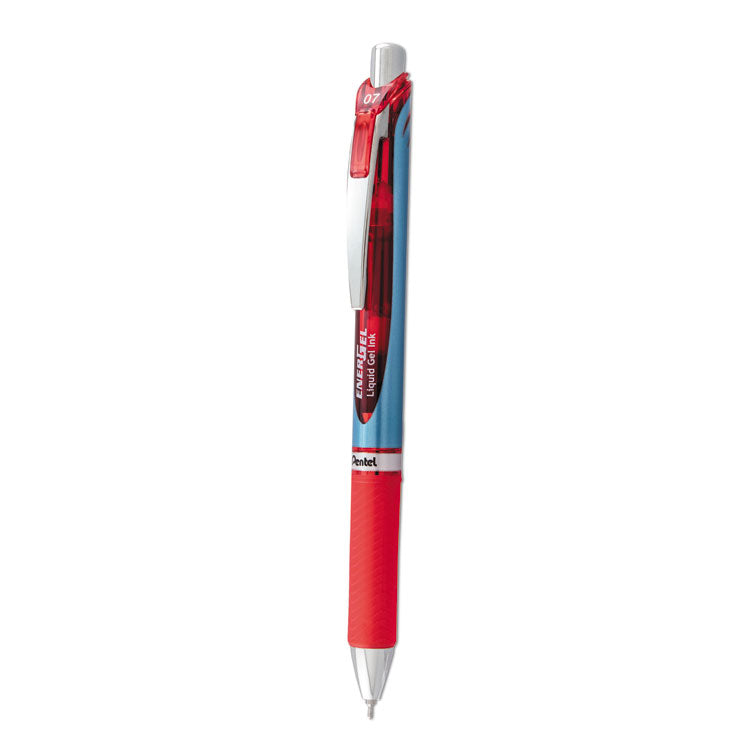 EnerGel RTX Gel Pen, Retractable, Medium 0.7 mm, Red Ink, Red/Blue Barrel