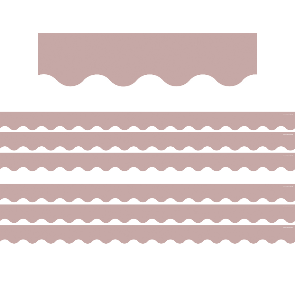 Teacher Created Resources Scalloped Border Trim, Light Mauve, 35ft Per Pack, Set Of 6 Packs