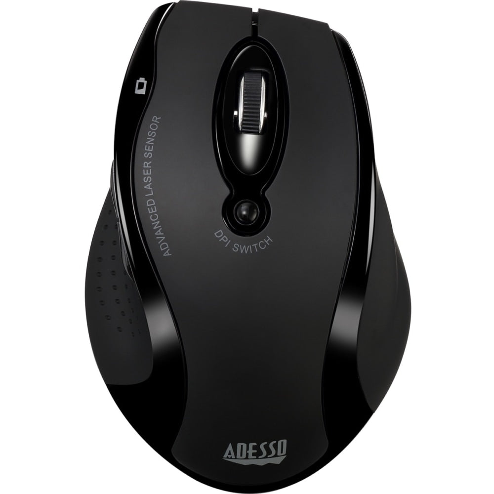 Adesso iMouse G25 Wireless RF Ergonomic Laser Mouse, Black