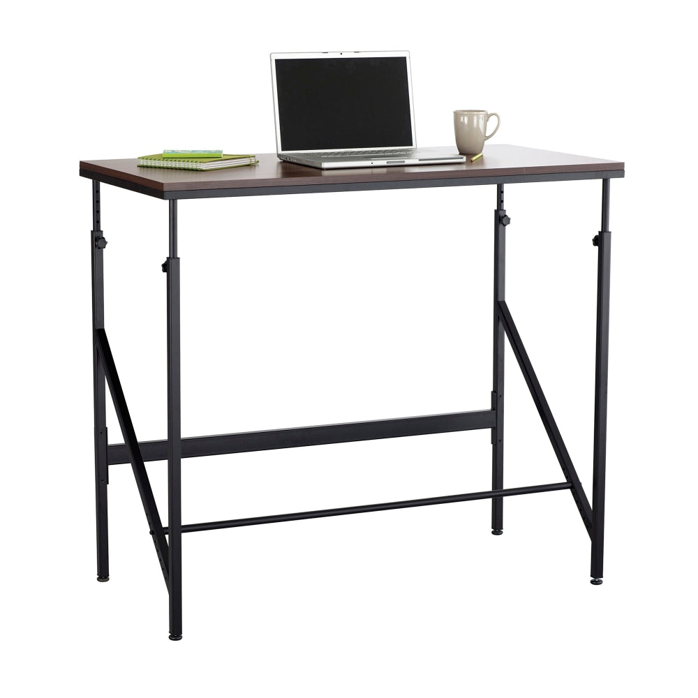 Safco Elevate Standing-Height 48inW Student Desk, Walnut/Black