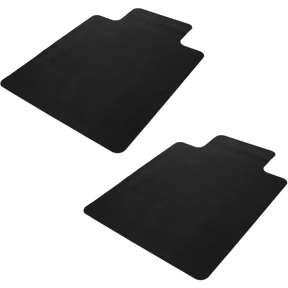 Mind Reader Office Chair Mat for Hardwood Floors PVC Under Desk Floor Protector, 0.125in H x 35-1/2in W x 47-1/2in D, Black, Set Of 2 Mats