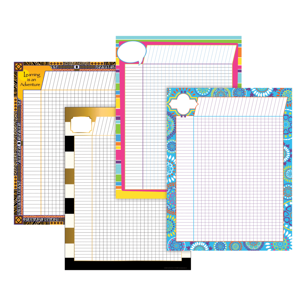 Barker Creek Elementary To Middle School Incentive Chart Sets, 17in x 22in, Set Of 4