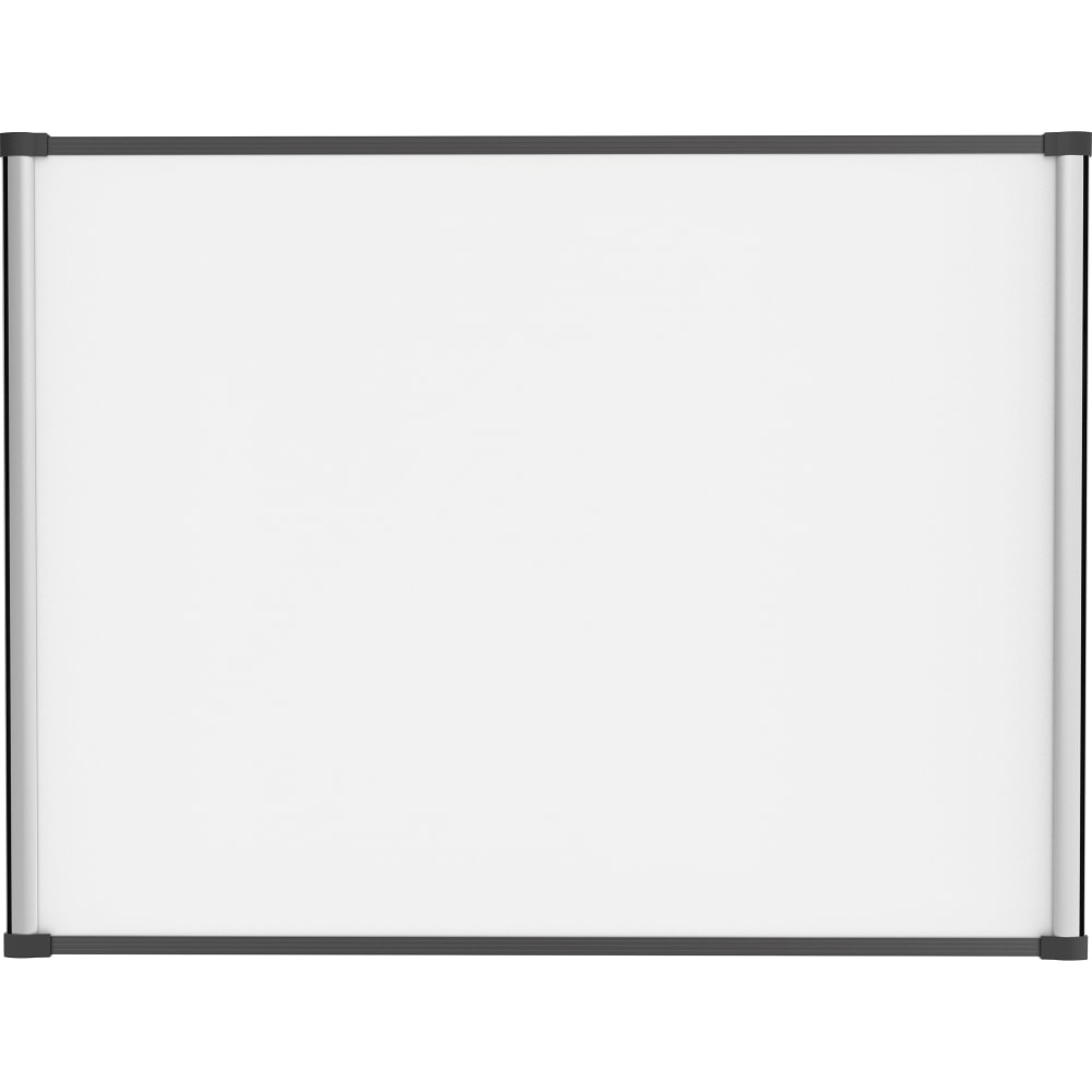 Lorell Magnetic Dry-Erase Whiteboard Combo Board, 48in x 36in, Aluminum Frame With Black Finish