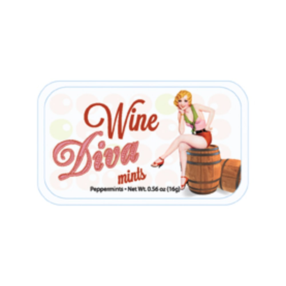 AmuseMints Sugar-Free Mints, Wine Diva, 0.56 Oz, Pack Of 24