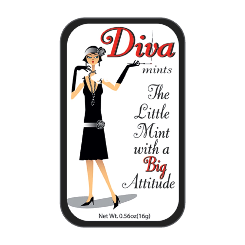 AmuseMints Sugar-Free Mints, Diva Attitude, 0.56 Oz, Pack Of 24