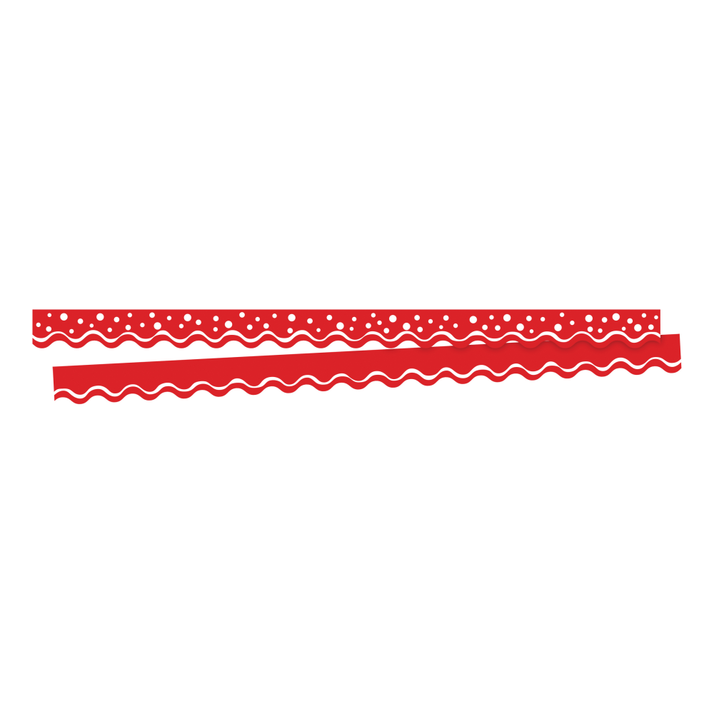 Barker Creek Scalloped-Edge Border Strips, 2 1/4in x 36in, Happy Cherry, Pre-K To College, Pack Of 26