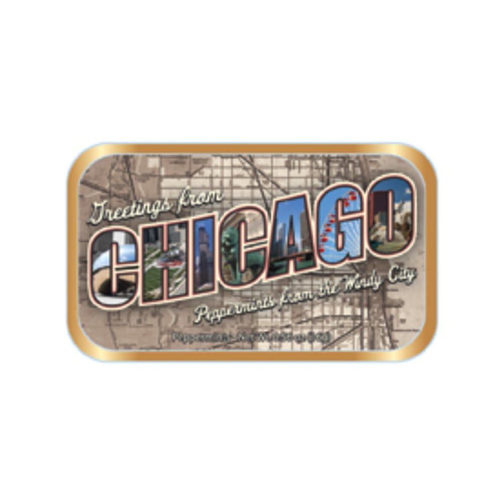 AmuseMints Destination Mint Candy, Chicago Letters, 0.56 Oz, Pack Of 24