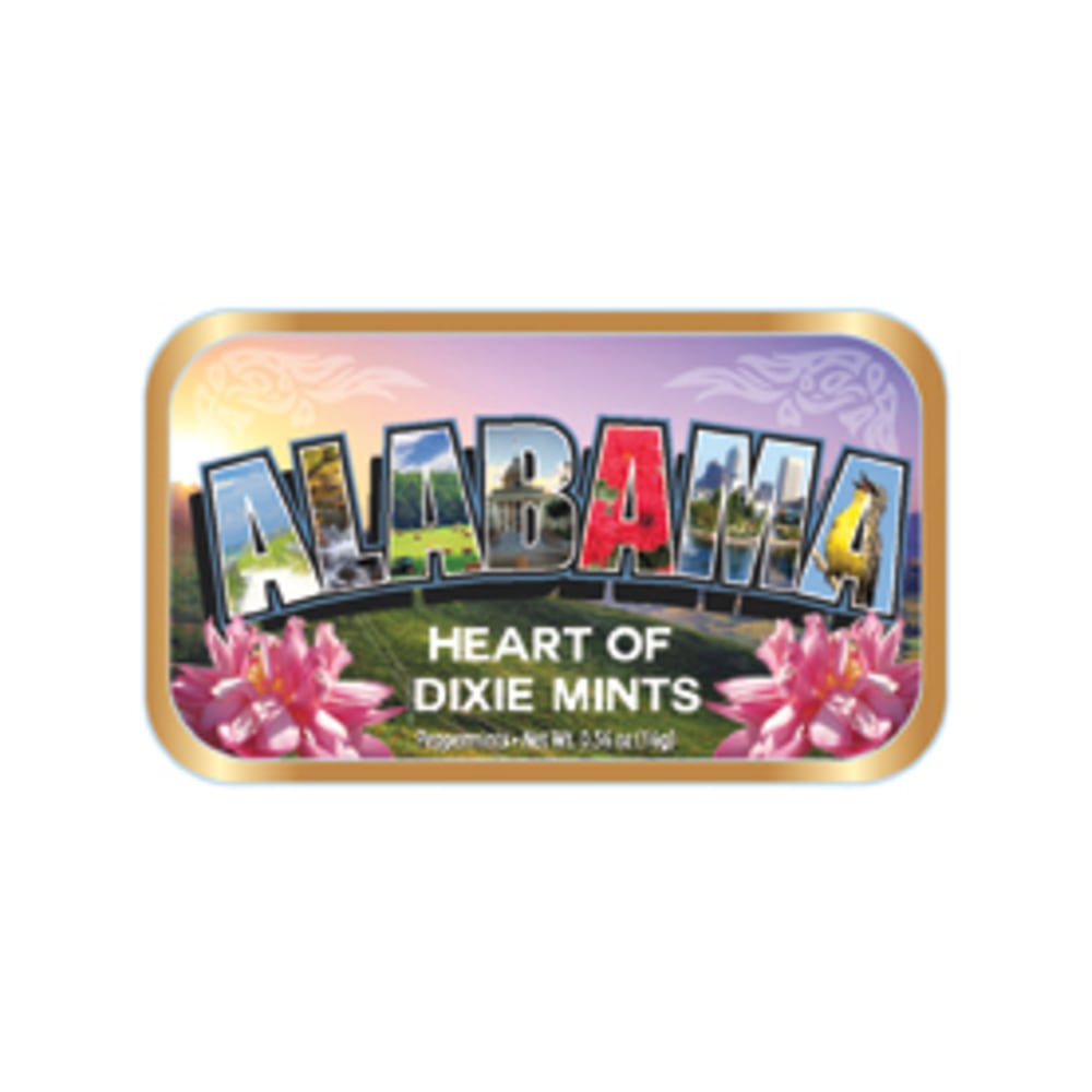 AmuseMints Destination Mint Candy, Alabama Letters Flower, 0.56 Oz, Pack Of 24