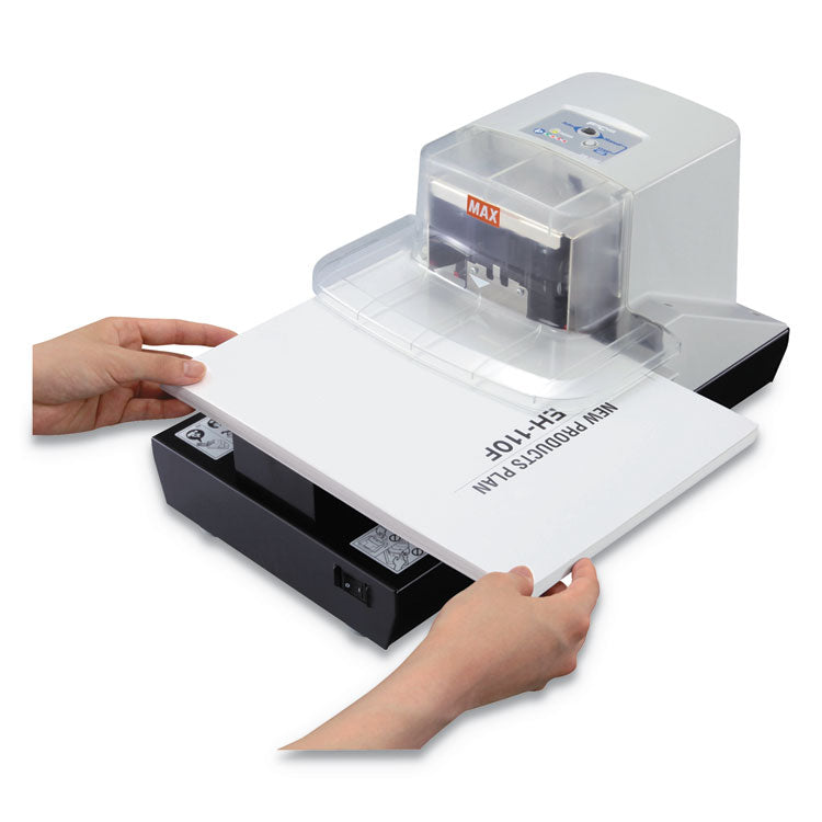Eh-110f Professional Heavy Duty Flat Clinch Stapler, 100-Sheet Capacity, Gray