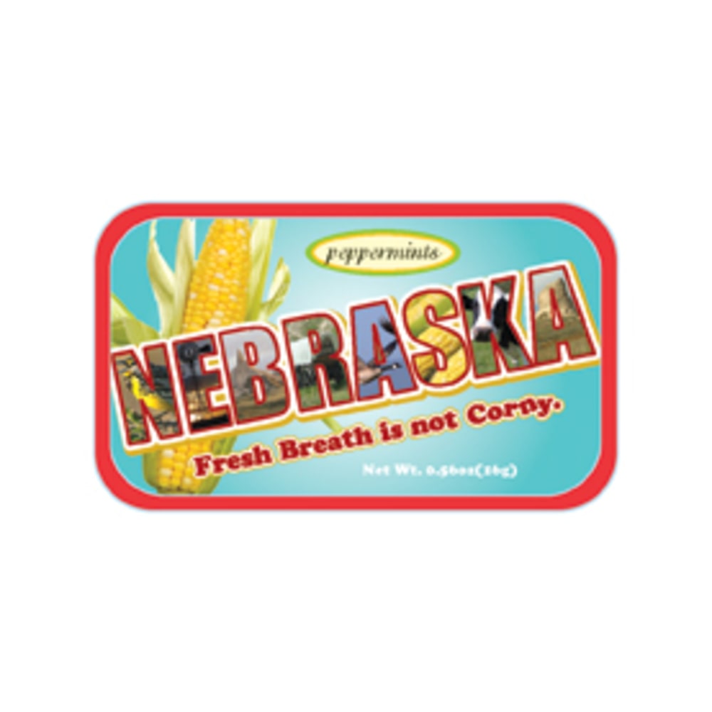 AmuseMints Destination Mint Candy, Nebraska State, 0.56 Oz, Pack Of 24