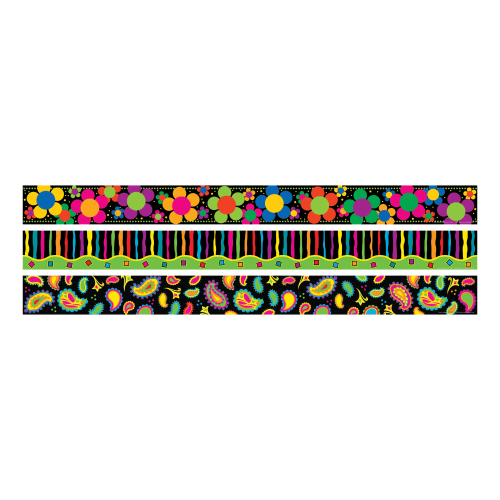 Barker Creek Straight-Trim Border Sets, 3in x 35in, Neon, Pre-K To College, Pack Of 36