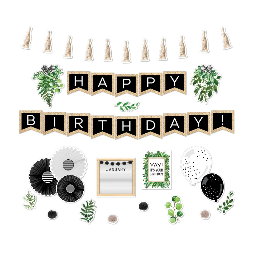 Schoolgirl Style Simply Boho Birthday Bulletin Board Set, Set Of 89 Pieces