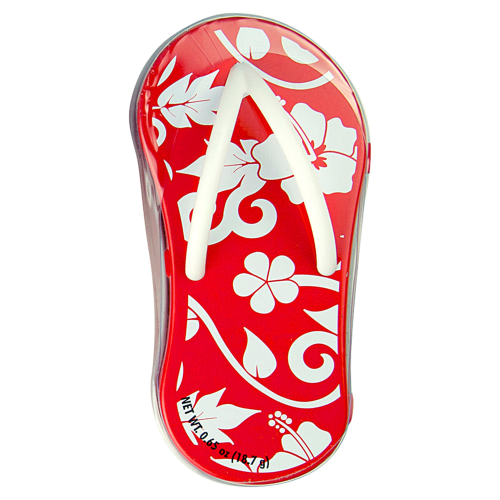 AmuseMints Mint Candy Flip Flop Tins, Hibiscus Red, Pack Of 24