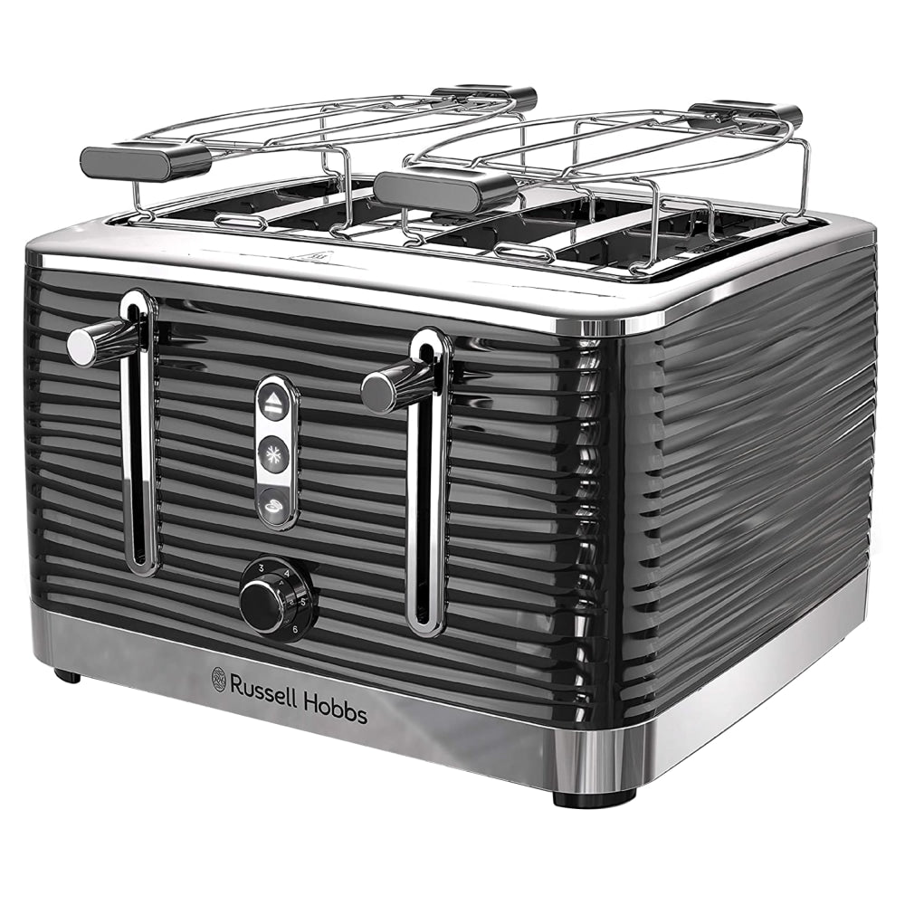 Russell Hobbs Retro 4-Slice Toaster, 9inH x 9inW x 13inD, Black