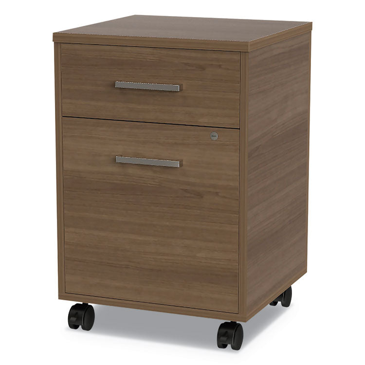Urban Mobile File Pedestal, Left Or Right, 2-Drawers: Box/file, Legal/a4, Natural Walnut, 16" X 15.25" X 23.75"