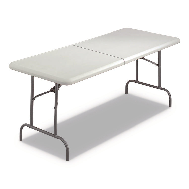 IndestrucTable Classic Bi-Folding Table, Rectangular, 30" x 72" x 29", Platinum
