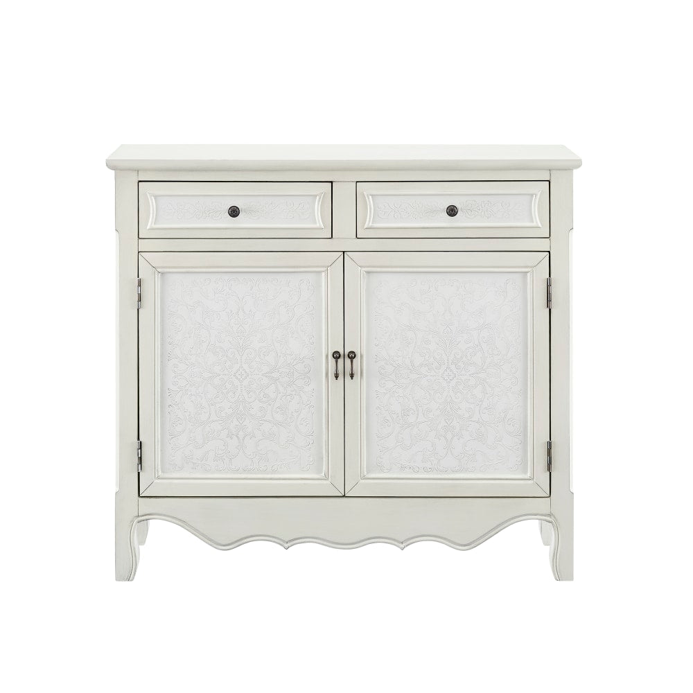 Powell Balfour 2-Door Console Table, 36-1/4inH x 40-1/4inW x 11inD, Cream/White
