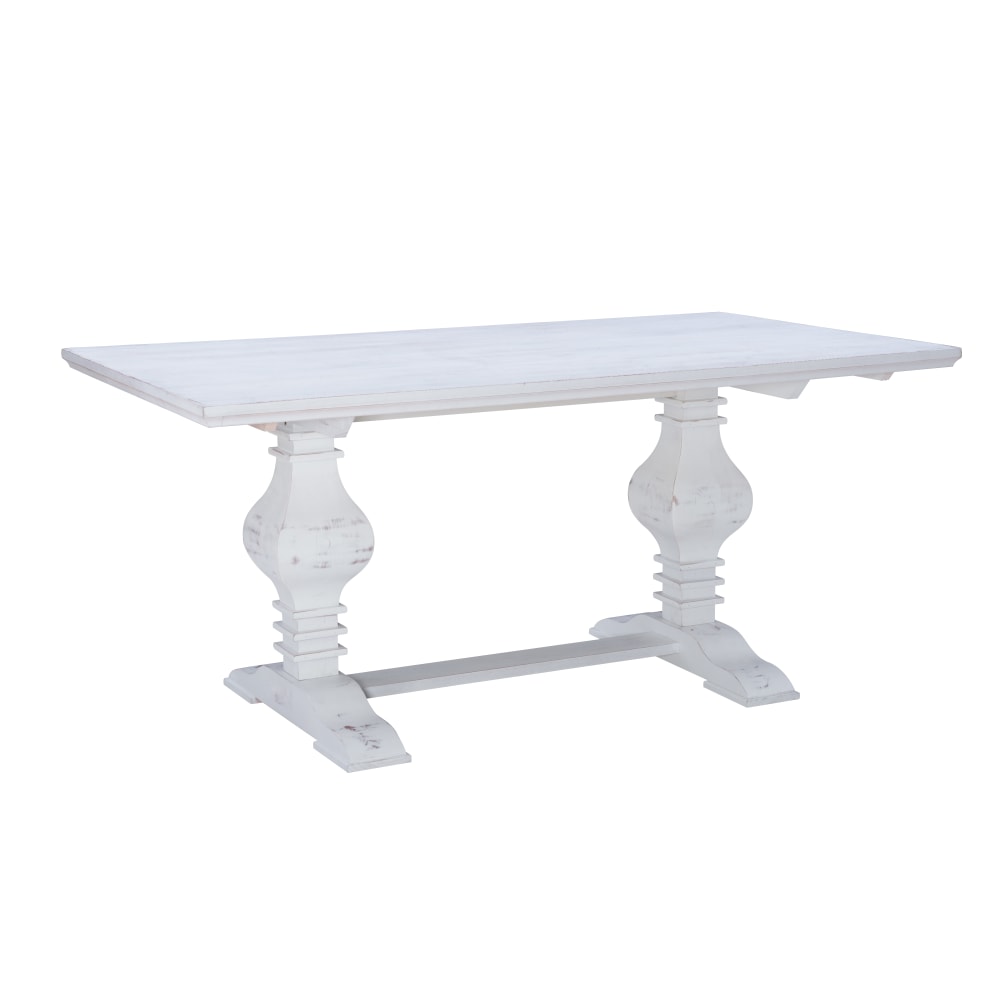 Powell Halpin Dining Table, 30-1/4inH x 66-4/5inW x 37-3/4inD, White