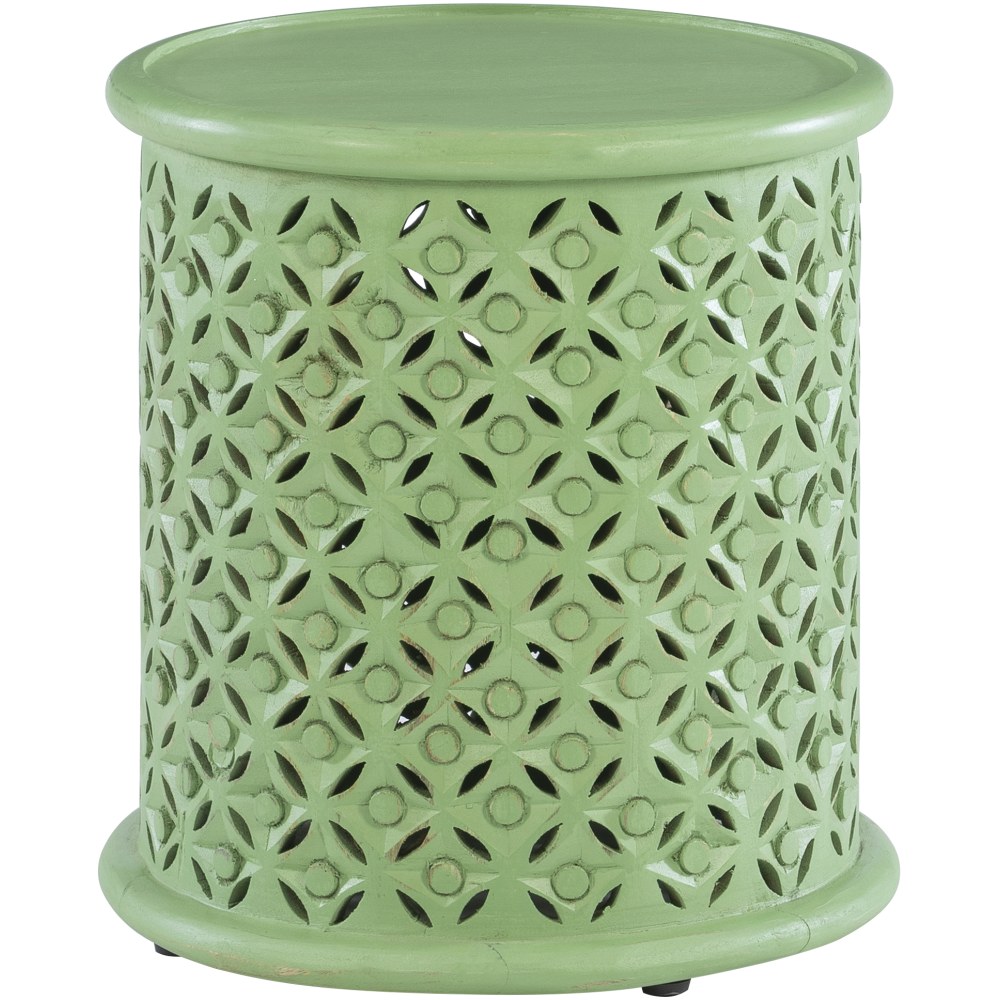 Powell Ismail Side Table, 18inH x 17inW x 17inD, Green