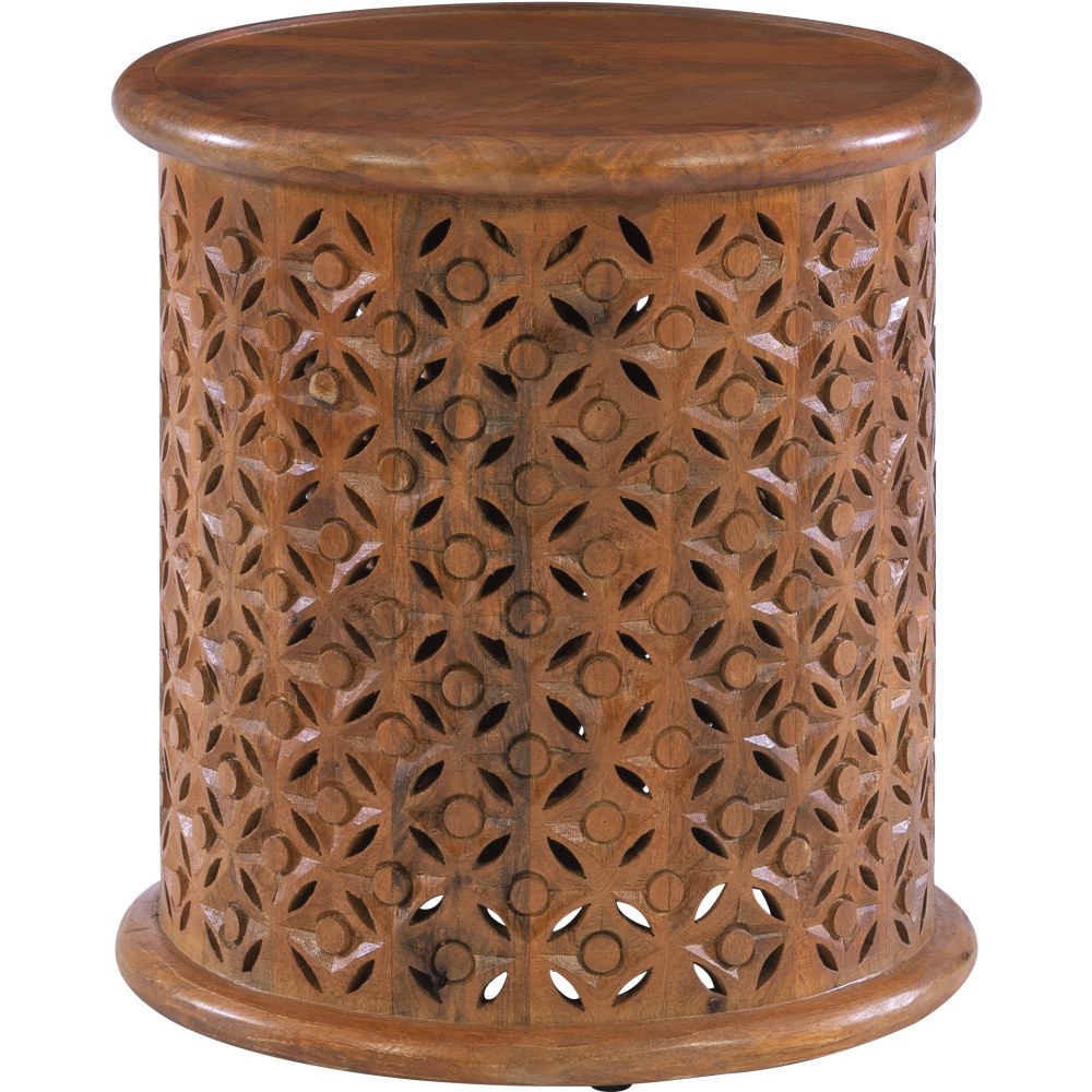 Powell Ismail Side Table, 18inH x 17inW x 17inD, Terracotta