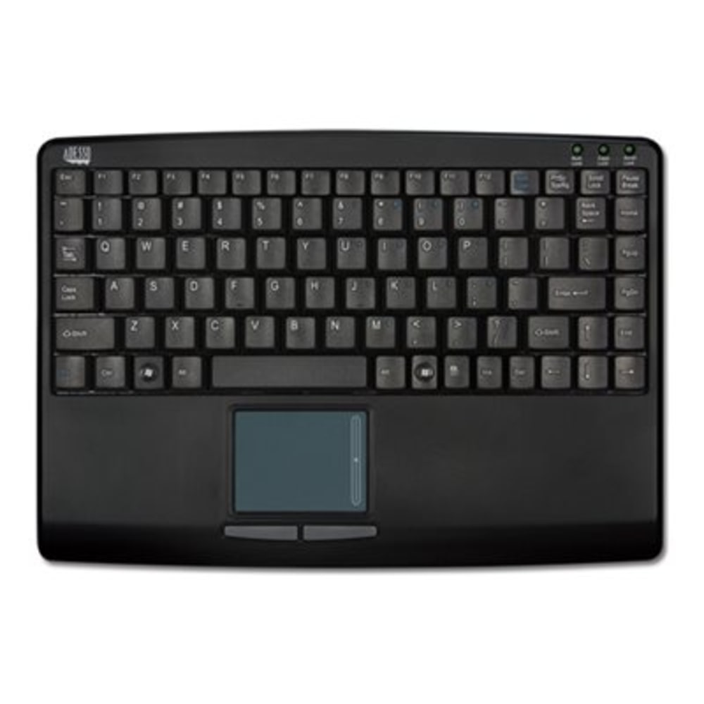 Adesso AKB-410UB SlimTouch USB Mini Keyboard With Built-In Touchpad, Black