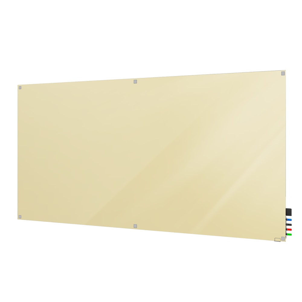 Ghent Harmony Magnetic Glass Dry-Erase Board, 48in x 60in, Beige