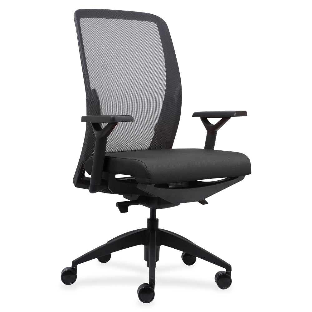 Lorell Mesh/Fabric High-Back Chair, Black