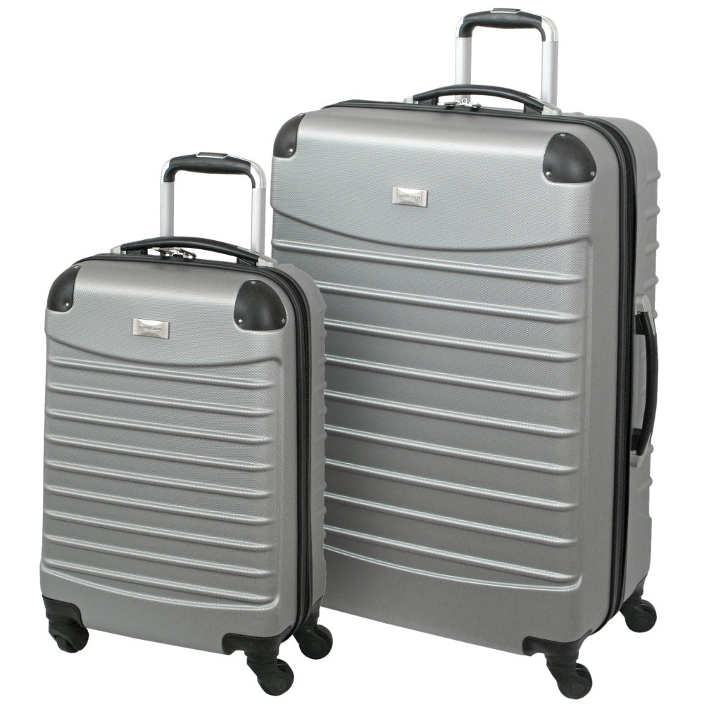 Overland Geoffrey Beene 2-Piece Hardside Luggage Set, Silver