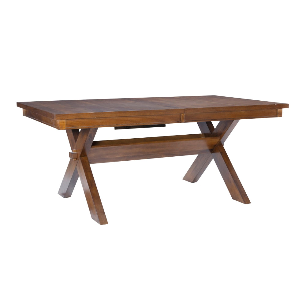 Powell Benoit Dining Table, 30inH x 90inW x 42inD, Dark Hazelnut