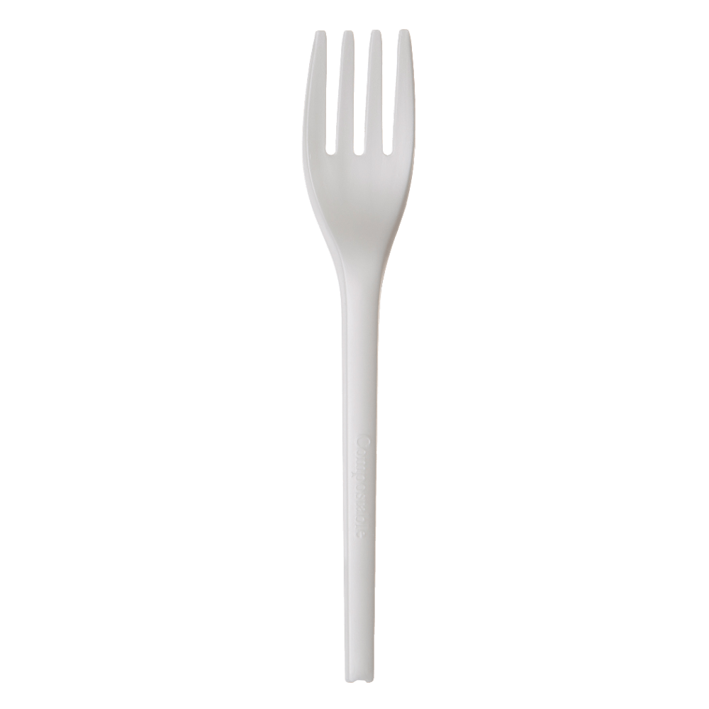 Highmark ECO Compostable Forks, 6-1/2in, White, Pack Of 50
