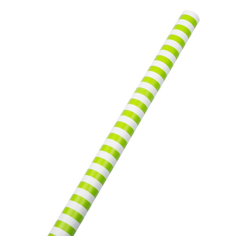 JAM Paper Wrapping Paper, Striped, 25 Sq Ft, Lime Green/White