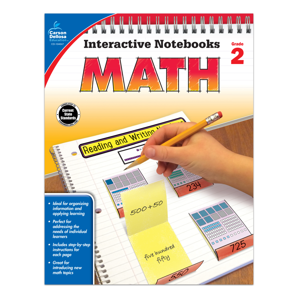 Carson-Dellosa Interactive Notebook For Math, Grade 2