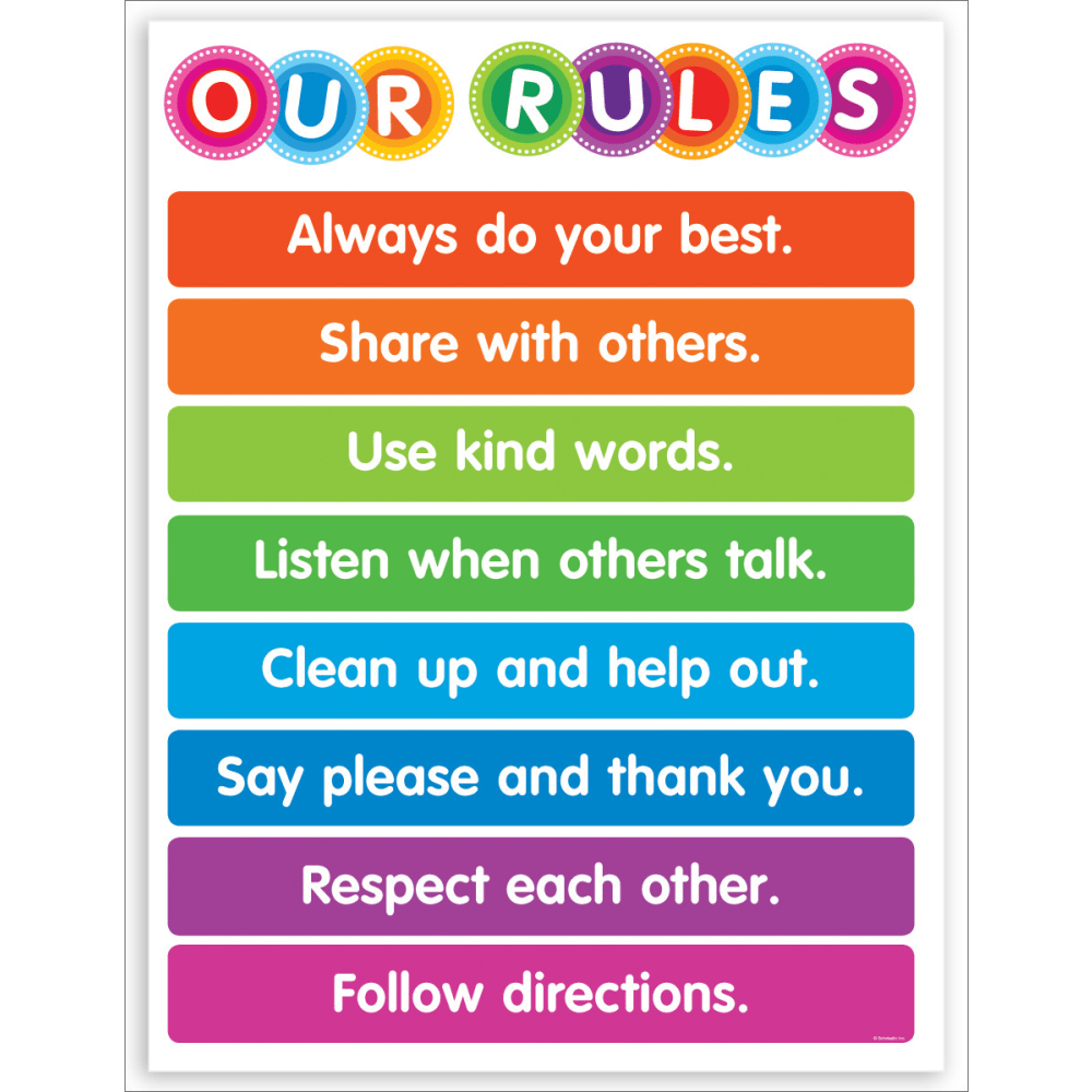 Color Your Classroom Chart, Our Rules, 17in x 22in, Multicolor, Grades Pre-K - 6