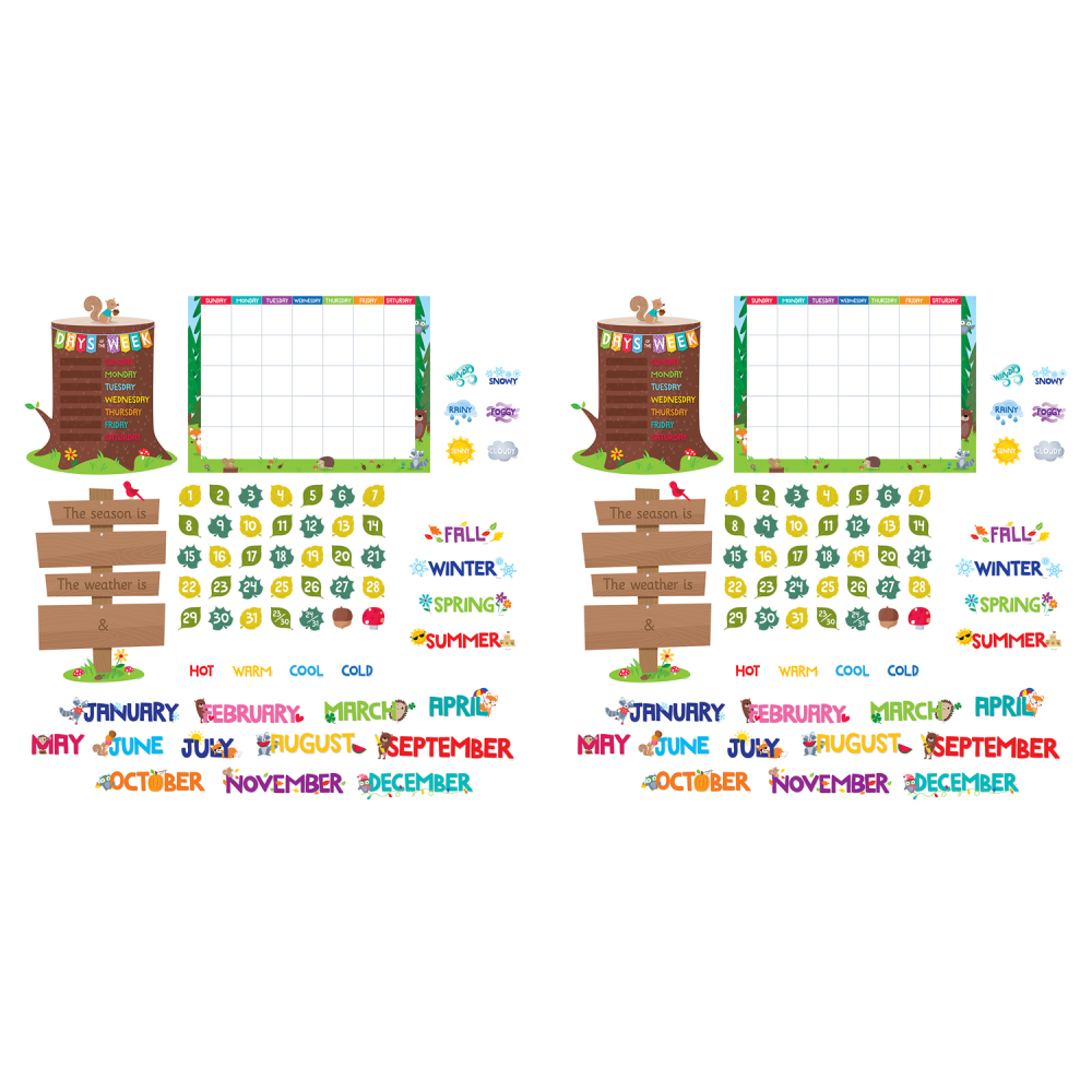 Creative Teaching Press Calendar Bulletin Board Sets, Woodland Friends, Pack Of 2 Sets