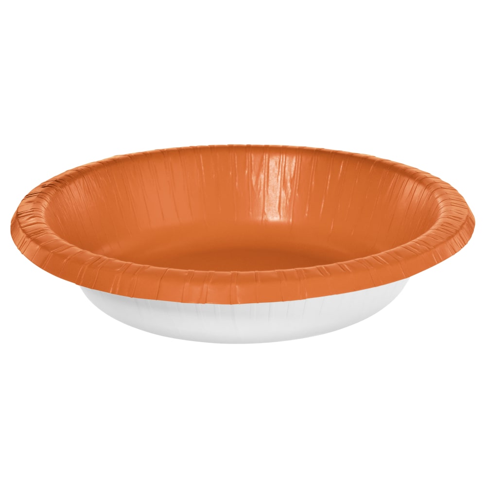 Amscan Paper Bowls, 20 Oz, Orange Peel, 20 Bowls Per Box, Case Of 5 Boxes