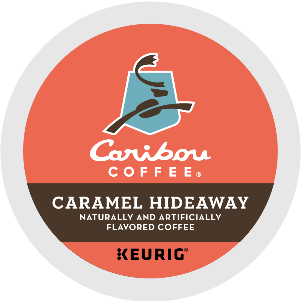 Caribou Coffee Single-Serve Coffee K-Cup, Caramel Hideaway, Carton Of 24