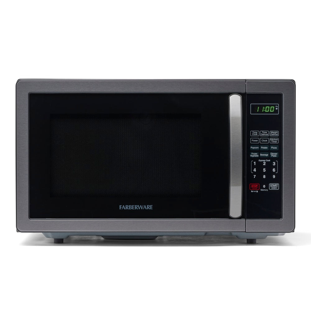 Farberware Classic 1.1 Cu Ft Countertop Microwave, Black/Stainless Steel