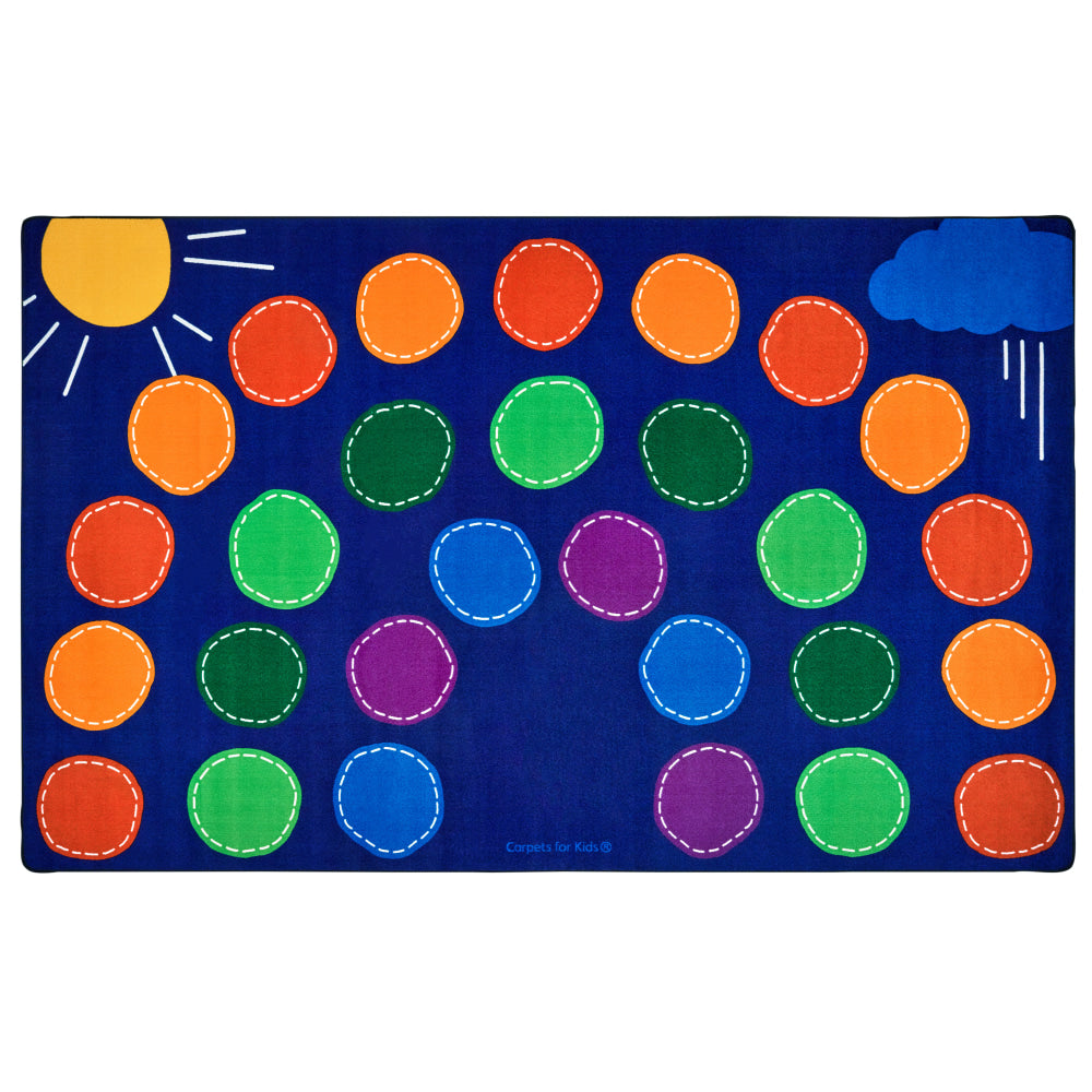 Carpets for Kids Premium Collection Rainbow Classroom Seating Rug, 8ft4in x 13ft4in, Multicolor