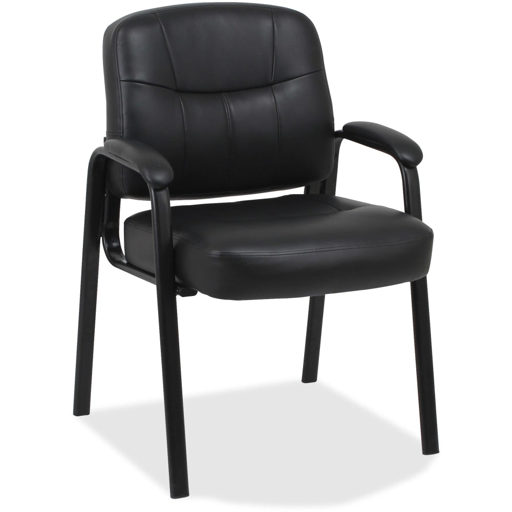 Lorell Chadwick Bonded Leather Guest Chair, Black