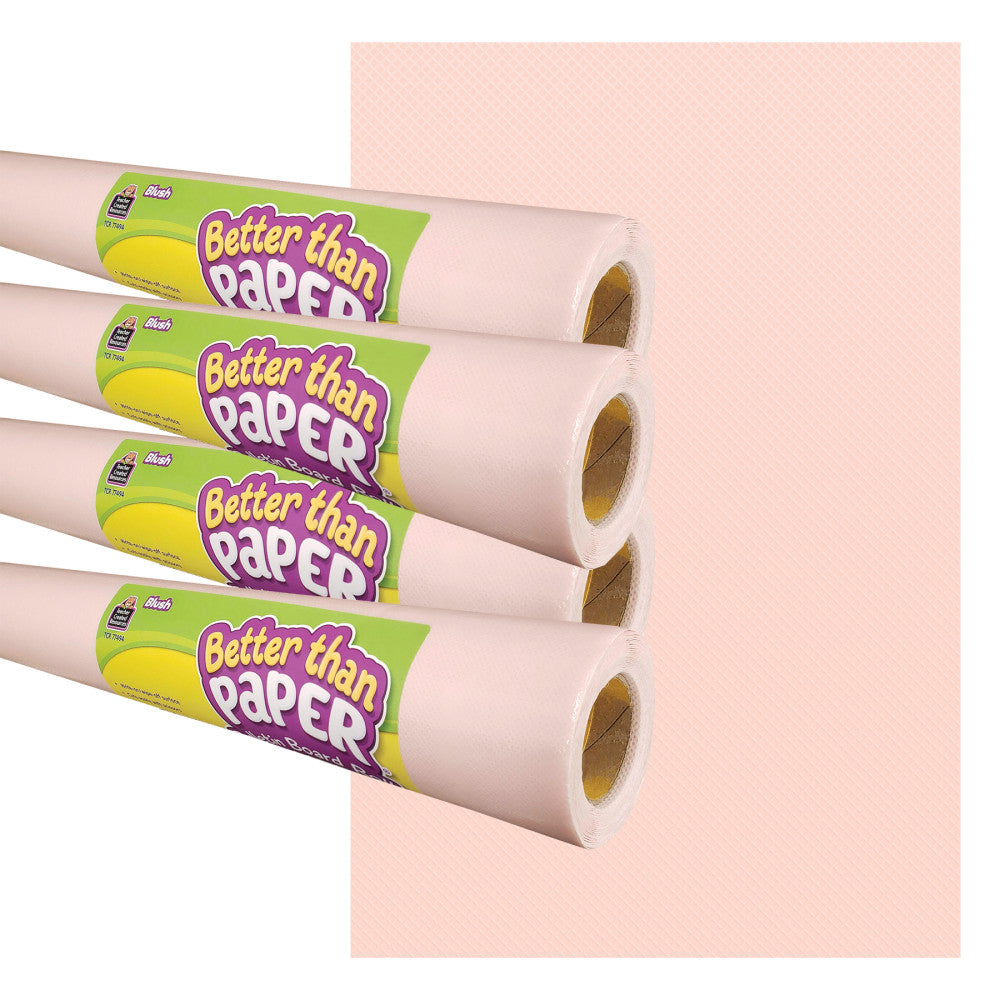 Teacher Created Resources Better Than Paper Bulletin Board Paper Rolls, 4ft x 12ft, Blush, Pack Of 4 Rolls
