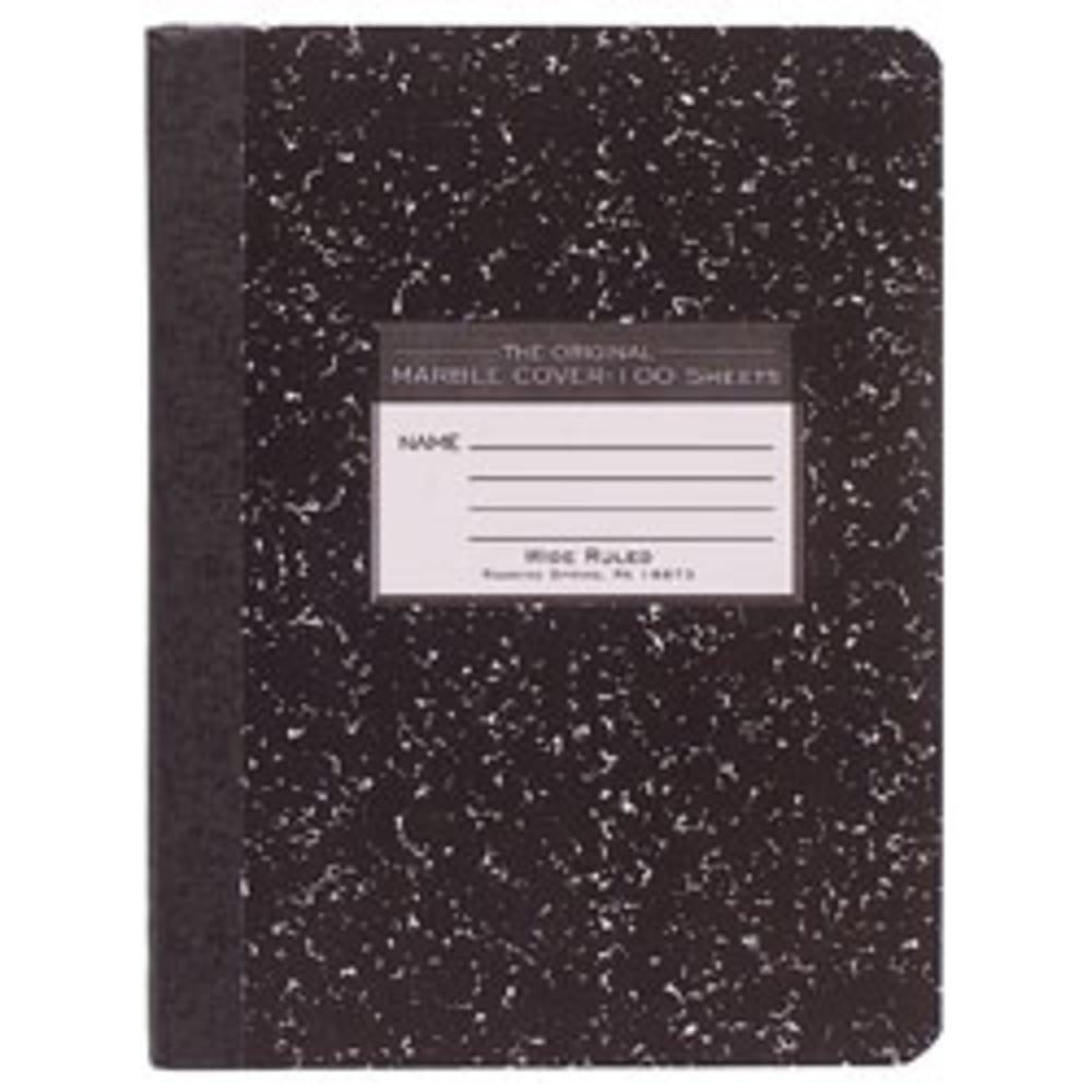 Roaring Spring Composition Book, 7 1/2in x 9 3/4in, Wide Ruled, 100 Sheets, Black Marble